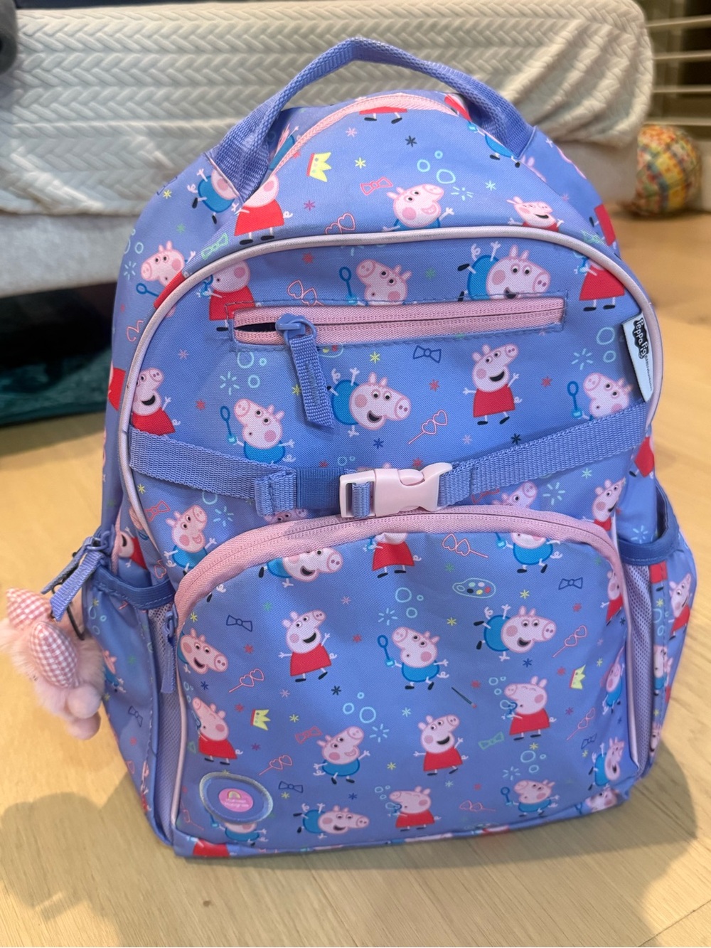 Simple Modern Kids Peppa Pig Print purple Backpack with Pink Trim - Picture 2 of 12
